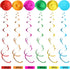 Outus 30 Pieces Hawaiian Luau Birthday Party Hanging Swirl Decorations, Flower Tropical Palm Flamingo Sign Foil Ceiling Decor for Floral Tropical ...