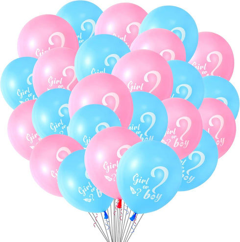 30 Pcs Gender Reveal Balloons Girl or Boy Latex Balloon 12 Inches Pink Blue Party Balloon for Gender Reveal Baby Shower Themed Decorations...
