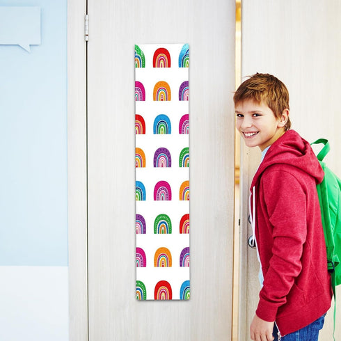 clothmile 2 Pcs Classroom Door Window Cover Rainbow Classroom Door Window Cover 8 X 36 Inches Blackout Lockdown Shades for Glass Doors Window Cove...
