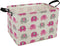 Elephant Print Rectangular Storage Bin Shelf Basket Canvas Fabric Toy Box,Waterproof Coating Nursery Hamper with Handles,Gift Basket for Home,Offi...