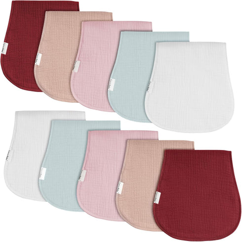 Muslin Burp Cloths for Baby,Organic Burping Cloths for Babies Boys Girls,Spit Up Rags Extra Soft and Absorbent 10 Pack...