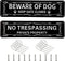 Beware of Dog Sign and Private Property No Trespassing Sign Metal Warning Sign Reflective,Fade Resistant, UV Protected for Fence and Door,Aluminum...