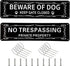 Beware of Dog Sign and Private Property No Trespassing Sign Metal Warning Sign Reflective,Fade Resistant, UV Protected for Fence and Door,Aluminum...