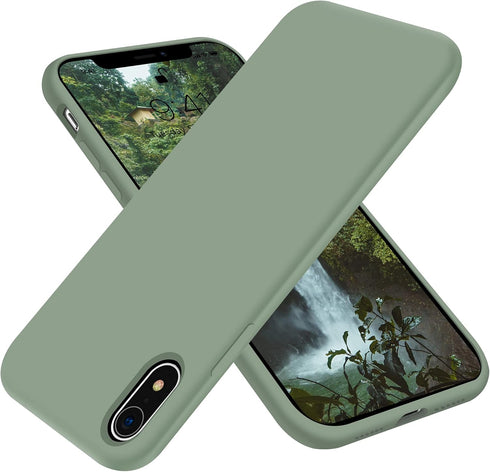 OTOFLY iPhone XR Case, Soft Silicone Full-Body Protective Bumper, Compatible with Apple iPhone XR 6.1 inch, Calke Green......