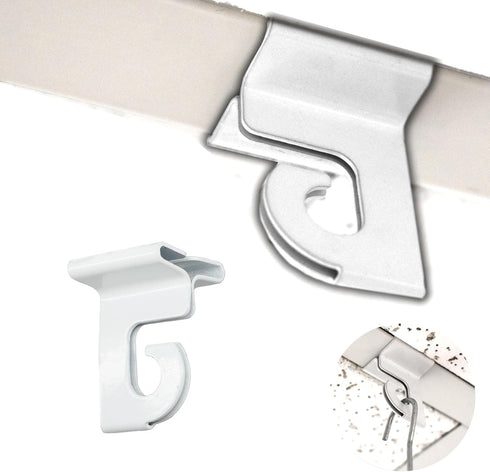 STORE FIXTURES DIRECT Extra Heavy Duty White Aluminum Drop Ceiling Hooks, One Piece Ceiling Grid Clips, 10 Pack...