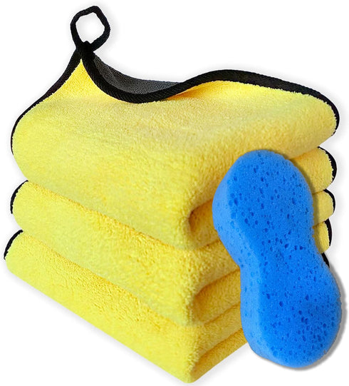 Microfiber Towels for Cars-Extra Thick Car Drying Towel ?Absorbent Car Wash Towels/Rags?Micro Fiber Clothes for Cars/Detailing/Interior?Reusable C...
