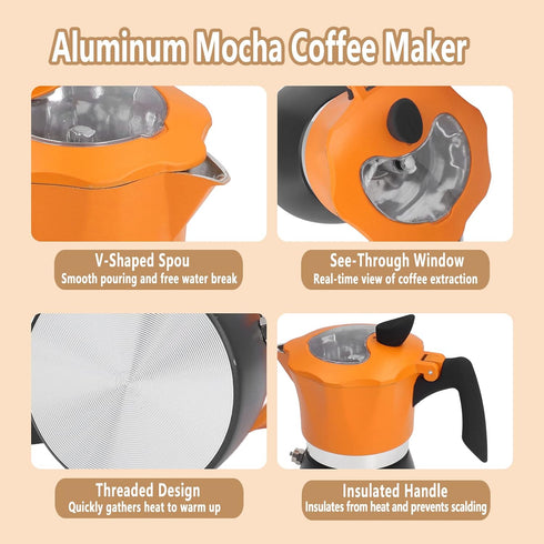 Aluminum Coffee Maker 150ML, Cuban Coffee Maker, Italian Coffee Maker, Stovetop Coffee Maker Moka Pot for Classic Italian and Cuban Cafe Brewing, ...