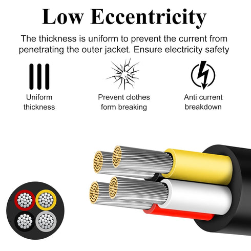 14 Gauge 4 Conductor Wire, 10FT 14/4 Tinned Copper 4 Wire Cable, Stranded Electrical Wires for Speaker,Automotive,Thermostat,Trailer,Irrigation,Sp...