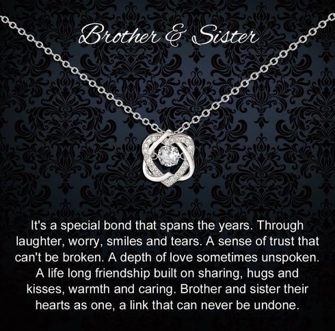 Brother and Sister Gifts, Sterling Silver Two Interlocking Infinity Heart Necklace, Gift for Sister Birthday Gifts From Brother To Sister Christma...