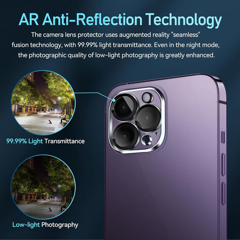 ivoler 4-Pack Camera Lens Protector for iPhone 14 Pro Max, iPhone 15 Pro Max 6.7'', iPhone 15 Pro,iPhone 14 Pro 6.1'' Tempered Glass Camera lens S...