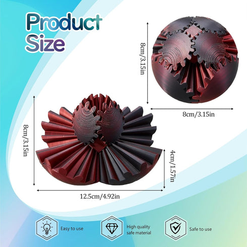 Gear Ball-3D Printed Gear Ball Spin Ball Cube Fidget Toy, Spin Gear Sphere, GearSphere Desk Toy, Cube Puzzle Stress Ball, Portable Fingertip Toys ...