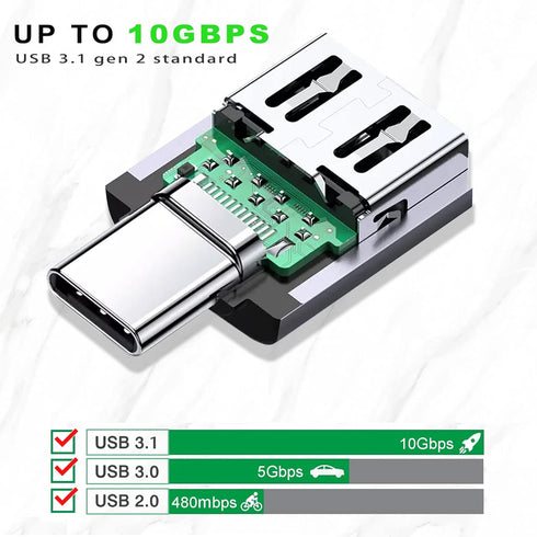 USB C to USB Adapter 3.1 Gen 2, 10Gbps USB to USB C Adapter, USB-C Male to USB 3.0 A Female USB 3.2 Type C OTG Converter for MacBook pro Laptop PC...