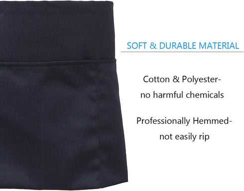 BOHARERS Waist Apron with 3 Pockets - Black Waitress Waiter Server Short Aprons...