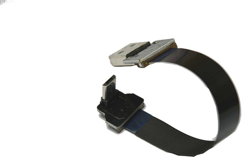 Short Micro USB Flat Slim Thin Ribbon FPC Cable Micro USB 90 Degree Angle to Standard USB A for sync and Charging...