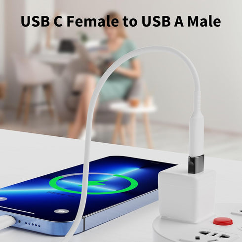 USB to USB C Adapter 5 Pack,Type C Female to Male Charger Converter, Type C Female to USB A Male Charger Cable Converter for iPhone 15 14 13 12 11...