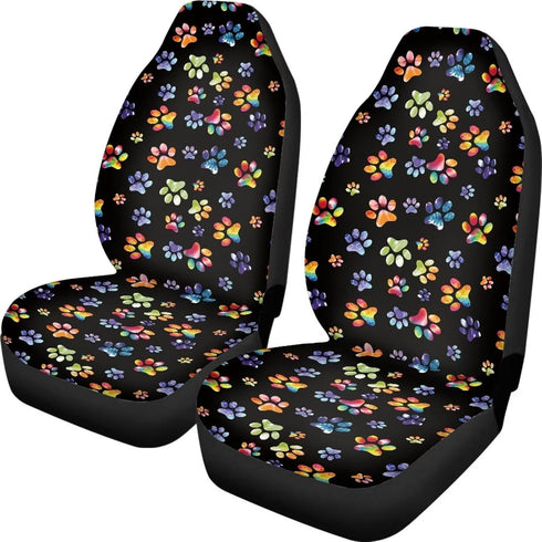 Dog Paw Front Seat Cover for Women Men Tie Dye Bucket Seat Cover Seat Protectors Cushion for Car, SUV & Truck, Washable Car Accessories...