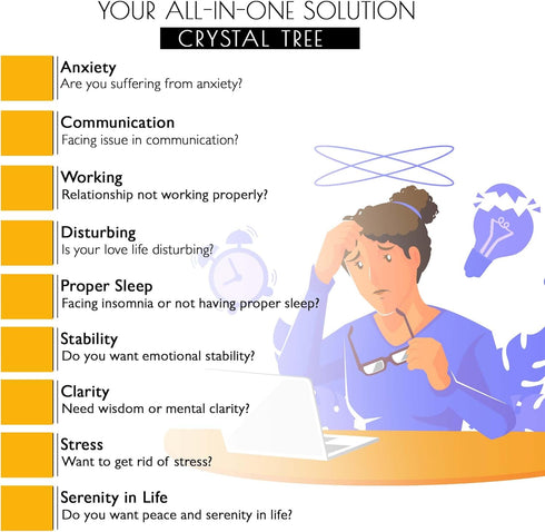 FASHIONZAADI Clear Quartz Crystals, Feng Shui Tree, Gemstone Tree - Spiritual Décor, Chakra Stone, Premium Meditation Decor, Good Luck Gifts, Home...