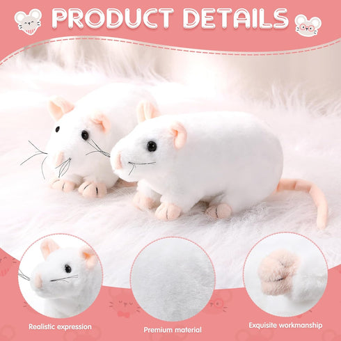 4 Pcs Stuffed Rat Animal Plush Rat Realistic Mouse Plush Fake Rat Toys 7 Inch Soft Cuddly Mouse Plushies for Birthday Party Favor Animal Scary Par...