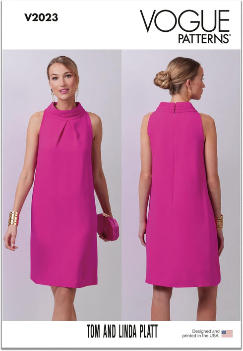 Vogue Misses' Lined Dress Sewing Pattern Packet by Tom & Linda Platt Inc, Design Code V2023, 14-16-18-20-22, Multicolor...