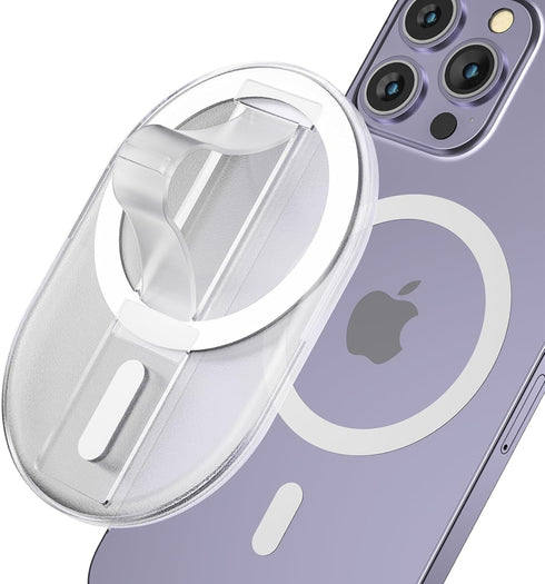 Magnetic Finger Phone Grip for MagSafe Stand, Phone Grip Strap Holder as Kickstand, Magnetic Phone Grip Holder, for iPhone 15/14/13/12 Series, Tra...