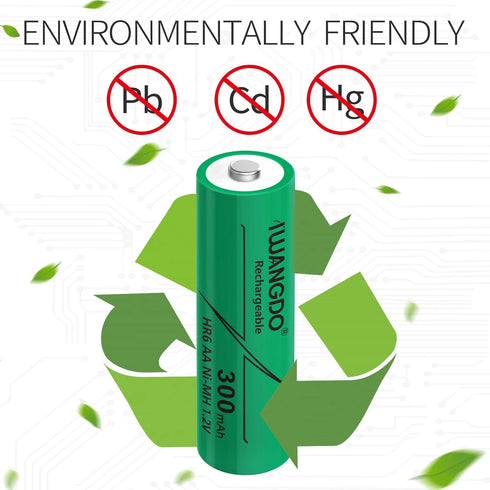 Battery AA HR6 300mAh Ni-MH Rechargeable for Solar Light Outdoor Yarn Light...