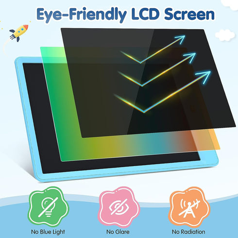 10 Inch Drawing Tablet, LCD Writing Tablet for Kids, Colorful Doodle Board Toddler Drawing Pad, Educational Learning & Travel Essential Kid Toy fo...