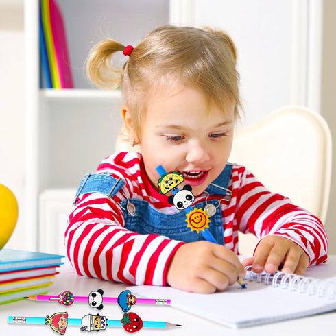 100 Pcs Cute Pencil Topper Decoation,Mixed Different Style Lovely Pencil Clips,Bulk Pen Toppers Charm Accessories for Kids,Classroom Rewards Prize...