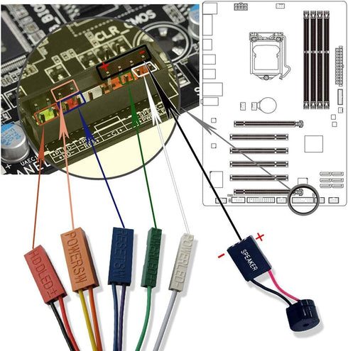 10 Pcs PC Motherboard Internal Mini Speaker Computer Case Mainboard BIOS Alarm Buzzer for Arduino/Computer with Dupont Extension Cable...