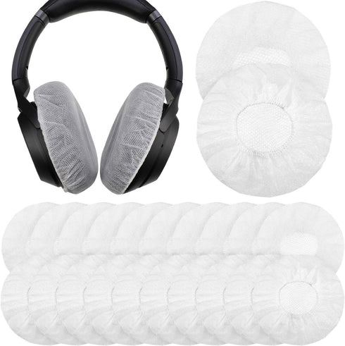 200 Pieces Sanitary Headphone Ear Cover Disposable Non-Woven Earpad Covers Headphone Covers for Most On Ear Headphones (White, M, 8 cm/ 3.1 Inch)...