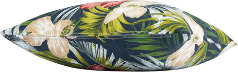 Pack of 2 Outdoor Waterproof Throw Pillow Covers 18 x 18 Inch, Decorative Cushion Sham Pillowcase Shell for Garden Patio Balcony(Midnight Floral)...