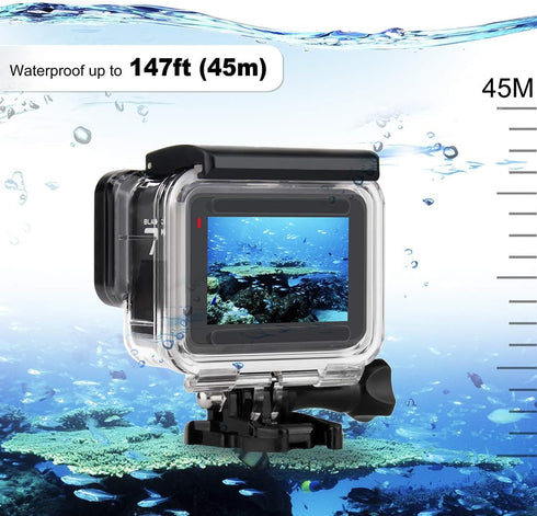 Waterproof Housing Case for GoPro Hero 7 Black, Hero 5 6 Black, Hero (2018) - 45M Underwater Protective Dive Housing Shell for GoPro Hero7 Hero6 H...