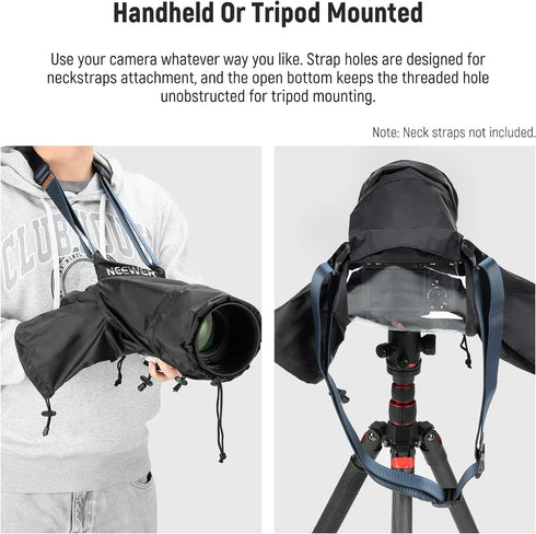 NEEWER Camera Rain Cover, Small Size Durable Nylon Raincoat Compatible with Canon Sony Nikon DSLR Mirrorless Vlog Camera & Lenses Within 200mm, wi...