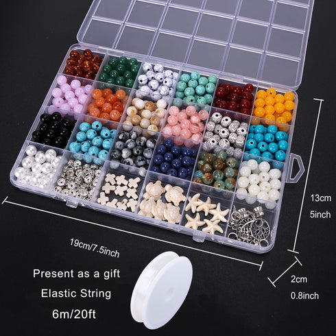Enjoymade Bead Jewelry Making Kit DIY Imitation Gemstone Crystal Beads, Round Shape, Comprehensive Beading Kit Perfect for Statement Bracelet Maki...