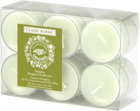 Claire Burke Original Tea Light Candles 1-Pack, 12 Scented Tealights 0.5 oz Each...