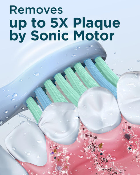 Rtauys M5 Rechargeable Sonic Electric Toothbrush for Adults - Power Electric Toothbrush with 8 Brush Heads, Travel Case, Teeh Whitening.3 Hours Ch...