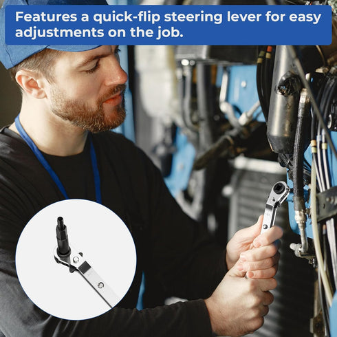 Toovem HVAC Service Wrench Set, Ratchet Wrench has 3/16"1/4" 3/8" 5/16" Size and 2 Hexagon Bit Adapter HVAC Tools for Air Refrigeration Equipment,...