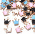 DanLingJewelry 100 pcs Random Color Crown Charms Pendants for Jewelry Making or DIY Crafts...