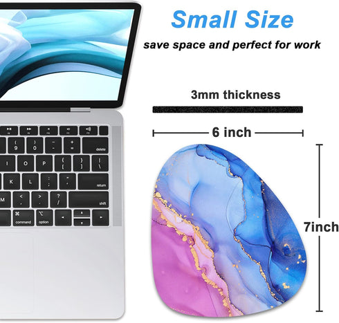 Rimilak Small Mouse Pad 6 x 7 Inch, Irregular Mini Mouse Pad with Non-Slip Rubber Base, Waterproof Compact Mouse Mat for Laptop Computer Wireless ...