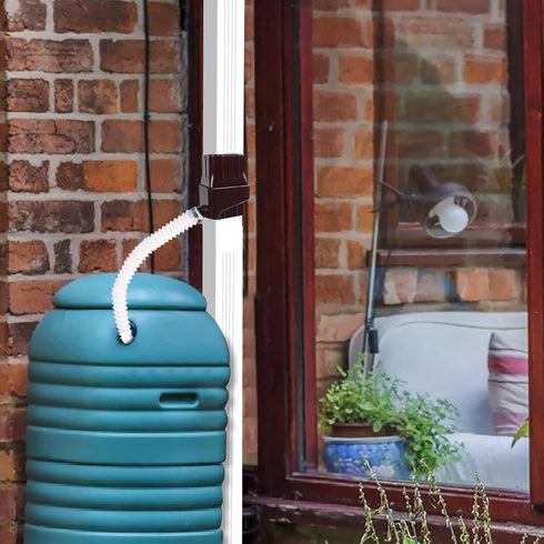 Rainwater Collection System Fits 2'' x 3'' Standard Gutter Downspout ?Rain Barrel Diverter kit is Used to Collect Rainwater from Gutter to Rain Ba...