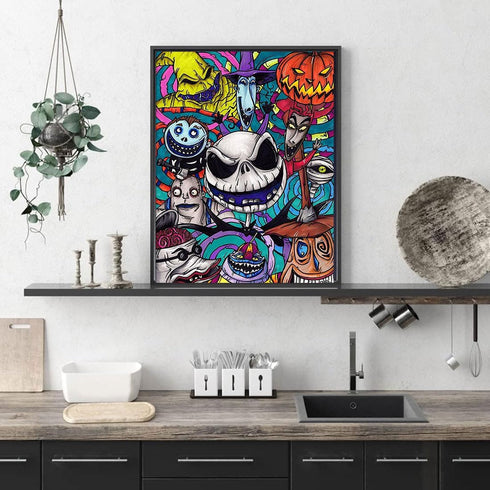 Nightmare Before Christmas Cross Stitch - Jack Needlepoint Counted Cross Stitch Kits for Beginners Adults Patterns Dimensions Embroidery Kits Arts...