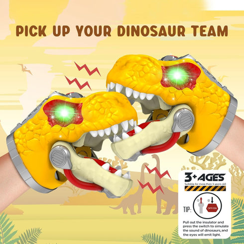 COSOOS T-Rex Dinosaur Hand Puppet with Realistic Roar Sound, Glowing Eyes, Movable Mouth & 4 Little Dinosaur Toys, Jurassic Storytelling Adventure...