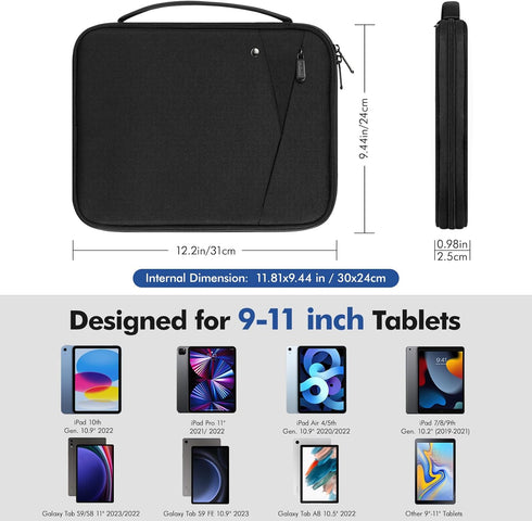 MoKo 9-11 Inch Tablet Sleeve Carrying Case with Handle, Padded Protective Travel Bag for New iPad Air/Pro 11 inch 2024, iPad 10th Gen 10.9, iPad A...
