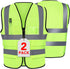 XPCARE 2-Pack Reflective Safety Vest For Women Men - High Visibility Security Vest- Pockets and Zipper Front - Neon Green Color...