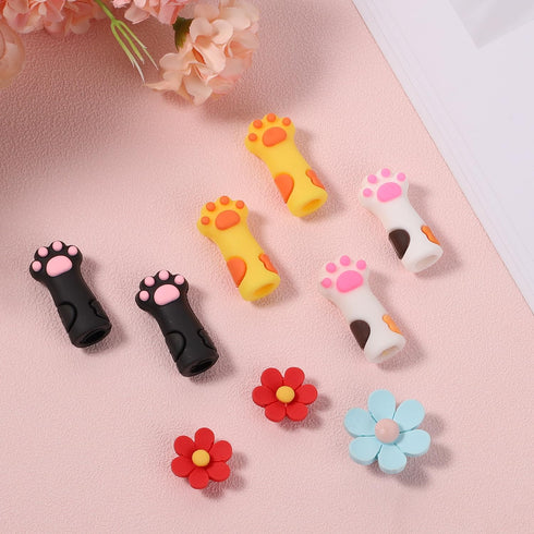 6pcs Cat Paw Knitting Needle Stoppers, Silicone Knitting Needle Point Protectors Stitch Stoppers Needle Tip Covers Knitting Accessories for Size 1...