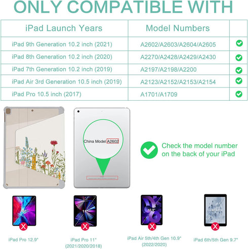 Rotating iPad 10.2/10.5 Case for iPad 9th/8th/7th Generation Case,iPad Air 3 Case,iPad Pro 10.5 Case,360 Degree Swivel Multi-Angle View Stand Cove...