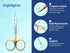 Scissors 4.5 inches Curved with Tungsten Carbide Inserts| Gold Plated Handle Extra Sharp and Durable by ARTMAN INSTRUMENTS...