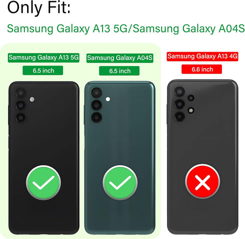 Galaxy A13 5G Case / A04S Case, Samsung Galaxy A13 5G Case with HD Screen Protector, Heavy Duty Shockproof Phone Cover with Magnetic Kickstand Rin...