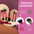 BS-MALL Makeup Brushes 16 Pcs Purple Short Handle Travel Makeup Brus Set with 1 Triangle Puff (HotPink)...