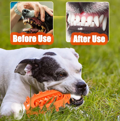 Tough Dog Toys for Aggressive Chewers Large Breed, Bacon Flavor Dog Chew Bones, Dog Chew Toys for medium and large dogs (Orange)...