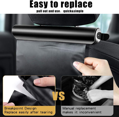 Aurora Multi-Purpose Trash Bag - Self-Adhesive Bag and Holder- 2 disposable Trash Bag Rolls, Aluminum Dispenser, Headrest attachment Strap (for ca...